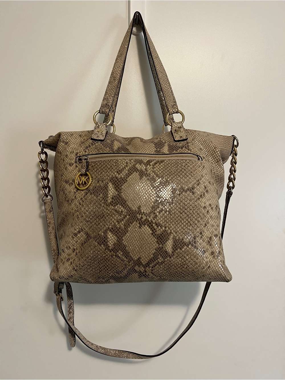 Michael Kors Daria Python-Embossed Leather Hobo Tote & Crossbody Bag